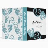 mod swirly aqua Wedding Planner binder (Background)