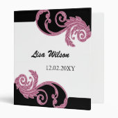 mod swirly pink Wedding Planner binder (Front/Inside)