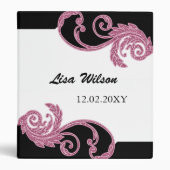 mod swirly pink Wedding Planner binder (Front)