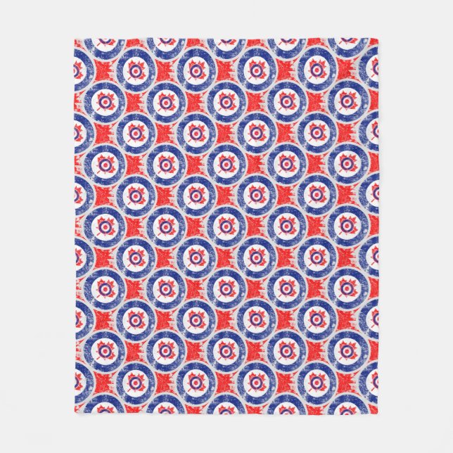 Mod Target Mods maple leaf Target Grunge Roundel Fleece Blanket (Front)