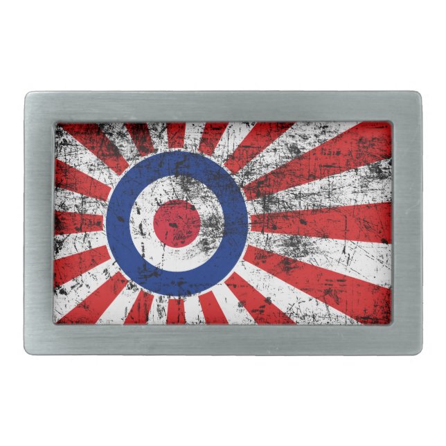 Mod Target Mods Sunburst Target Roundel Rectangular Belt Buckle (Front)