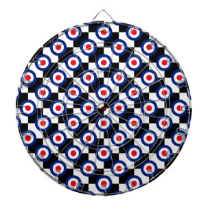 Mod Target Pattern Polka Dots Fashion Vintage Dart Board