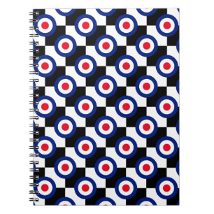 Mod Target Pattern Polka Dots Fashion Vintage Notebook