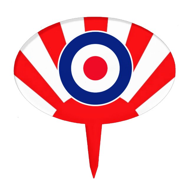 MOD Target Roundel on Burst Japan Cake Topper (Front)