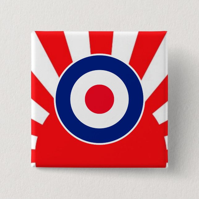 MOD Target Roundel on Sunburst Pinback Button (Front)