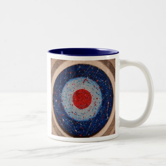 mod target Two-Tone coffee mug (Right)