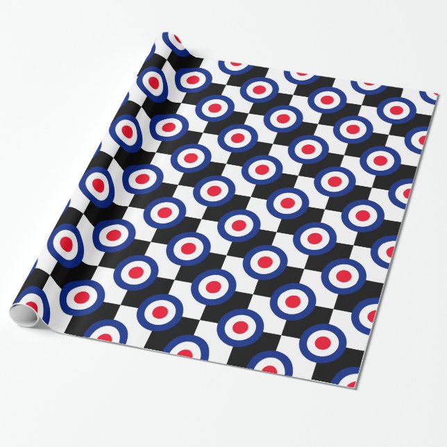 MOD Targets on Checkers Wrapping Paper (Unrolled)
