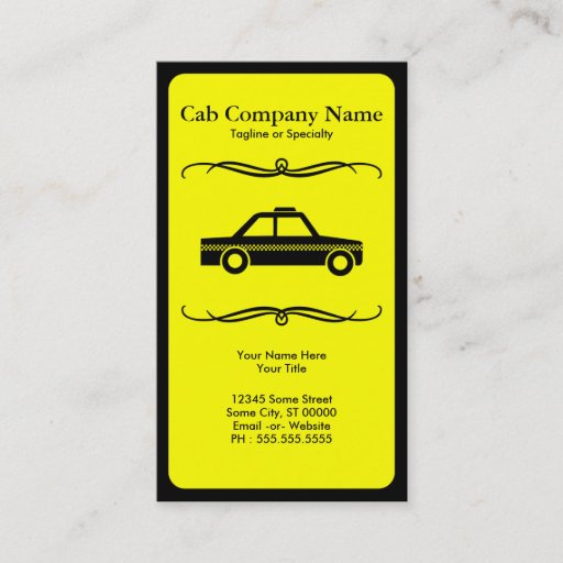 Customizable mod taxi cab business card