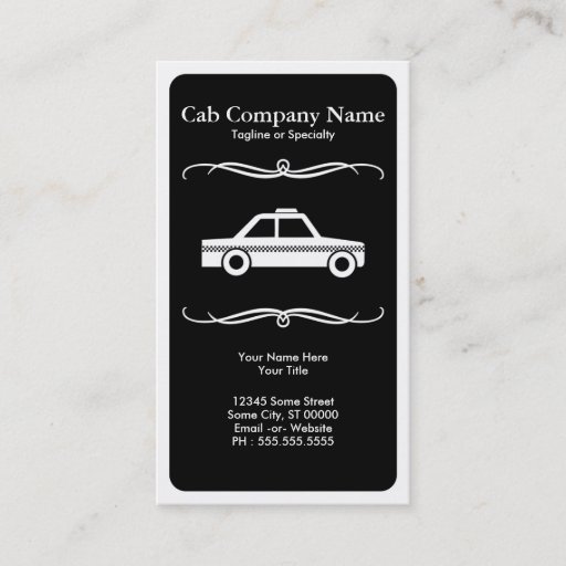 Customizable mod taxi cab business card templates