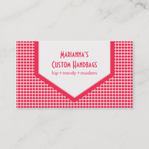 Mod Tiles Business Card, Pink Card