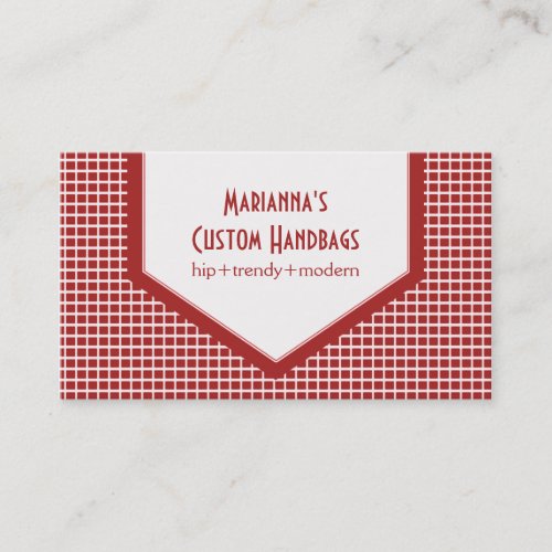 Mod Tiles Business Card, Red