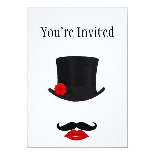 Mod Top Hat Lady With Mustache Card