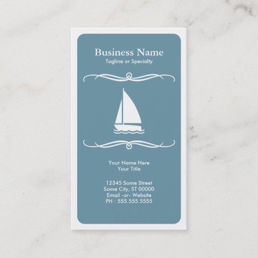 Customizable mod travel (sail boat) business cards