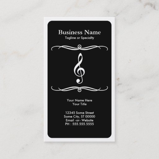 Customizable mod treble clef business card template