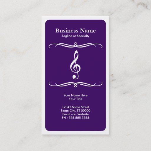 Customizable mod treble clef business card templates