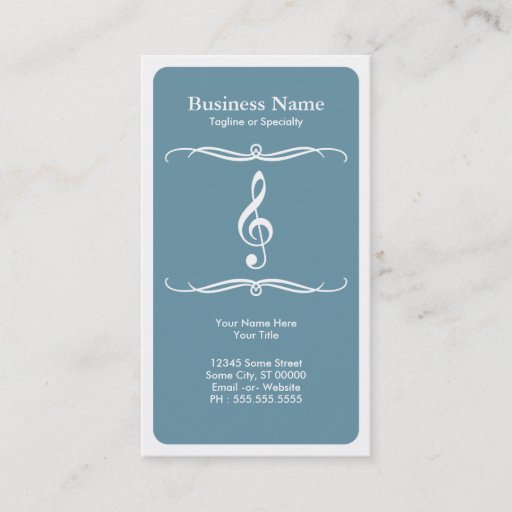 Customizable mod treble clef business card template