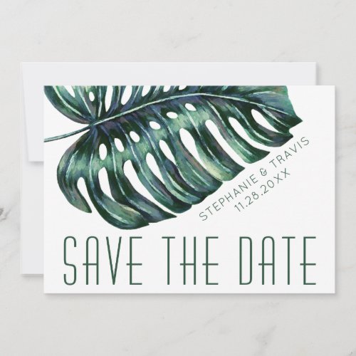 Mod Tropics Monstera Leaf Wedding Save The Date