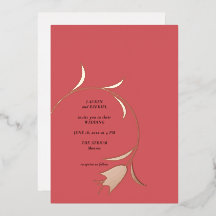 Mod Tulip Foil Wedding Invitation Foil Invitation