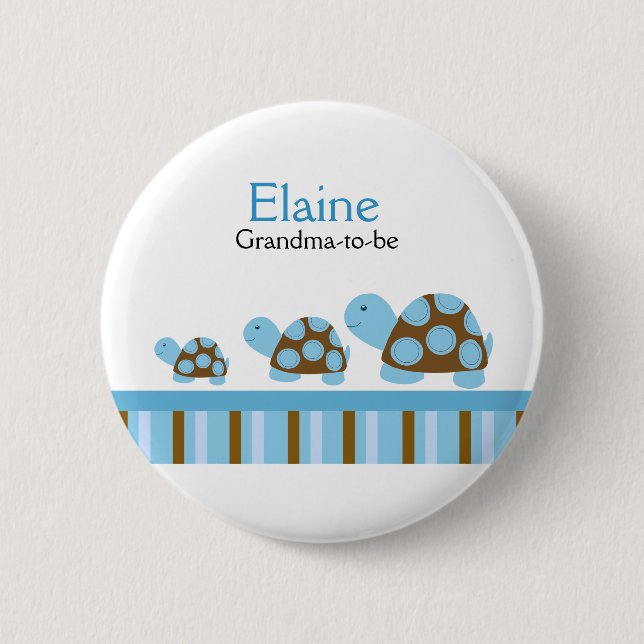 MOD TURTLES NAME TAG Personalized Button (Front)