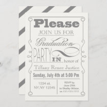 Mod Typography Graduation party Invitation