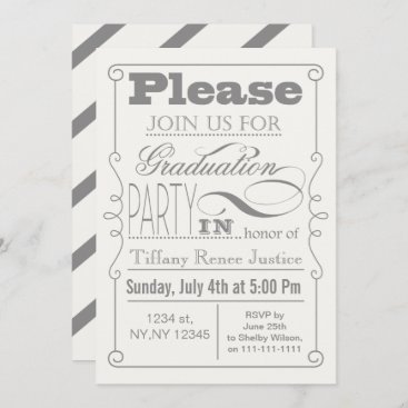 Mod Typography Graduation party Invitation