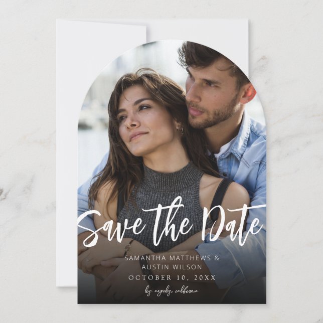 MOD V Photo Bold Save the Date - Darker Arc Invitation (Front)