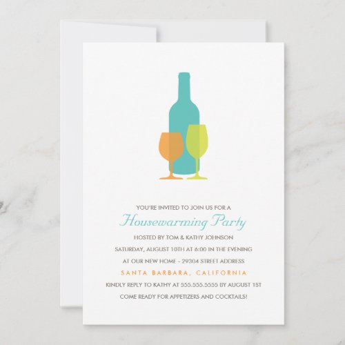 Mod Vino Housewarming Party Invitation