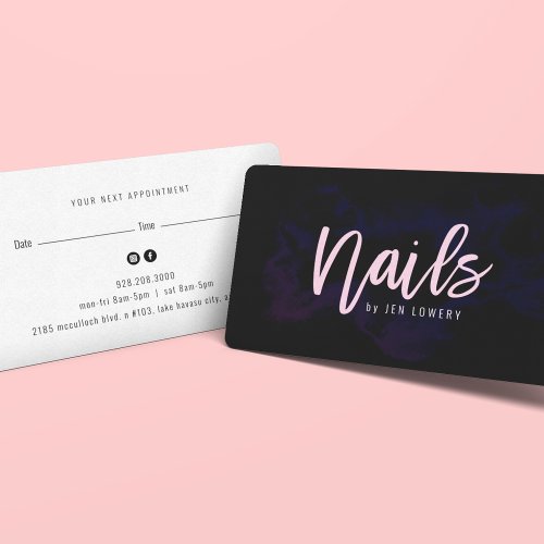 Mod Wash Nail Salon Appointment Business Card
