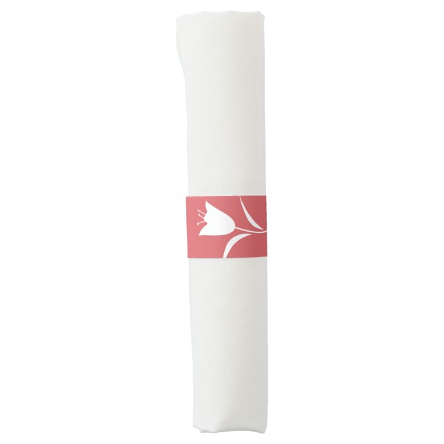 MOD WHITE TULIP WEDDING NAPKIN BANDS (Front)