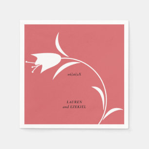 MOD WHITE TULIP WEDDING NAPKINS