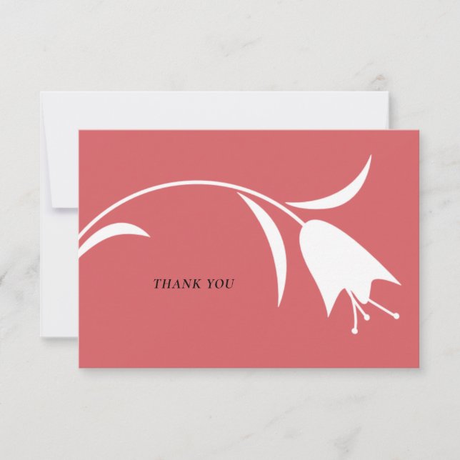 MOD WHITE TULIP WEDDING THANK YOU CARD (Front)