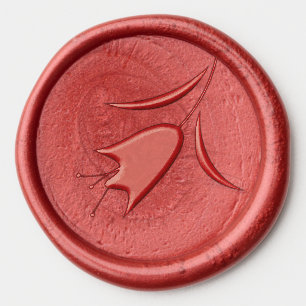 MOD WINE TULIP WEDDING WAX SEAL STICKER