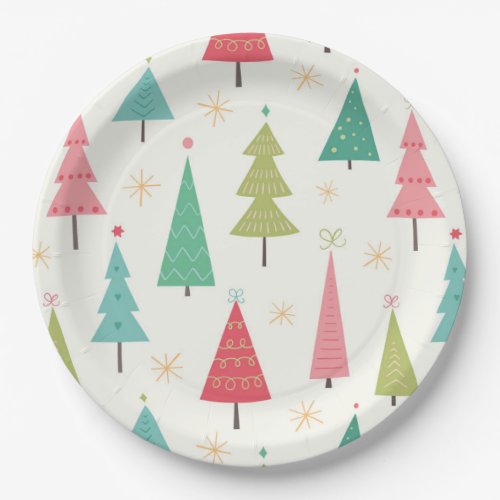 Mod Xmas Trees Paper Plates