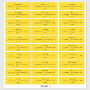 MOD YELLOW TULIP WEDDING Address Labels