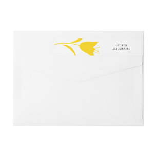 MOD YELLOW TULIP WEDDING WRAP AROUND LABEL