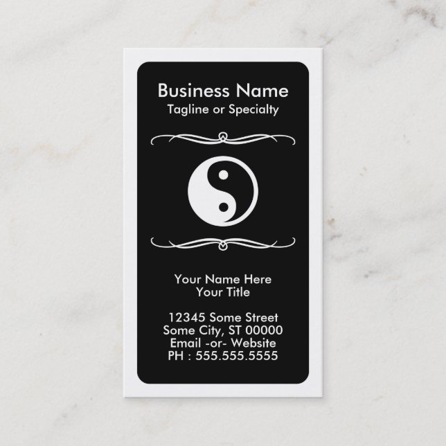 mod yin yang (color customizable) business card (Front)