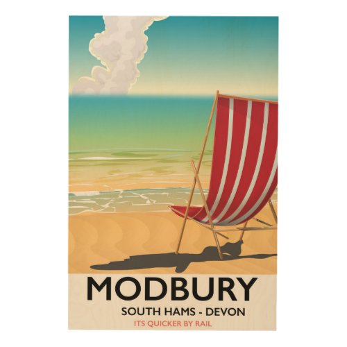 Modbury Devon vintage seaside poster