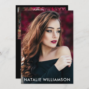 Model Actor 2 Photo Comp Card 5x7 Black Back