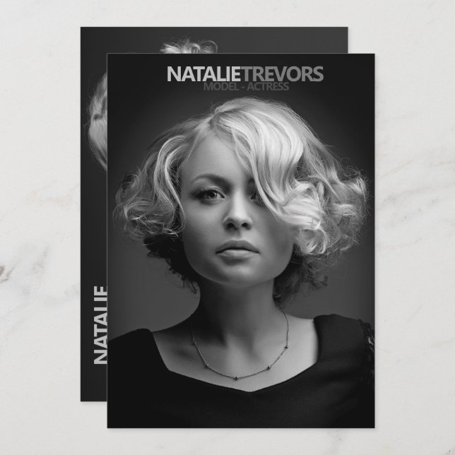 Model Actor 2 Sided 2 Photo 5x7 Comp Zed card (Front/Back)