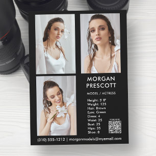 Model Actor 3 Photo Pro Comp Card Your QR Code
