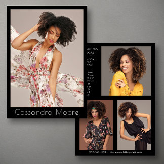Model Actor 4 Photo Two Sided Comp Card Template
