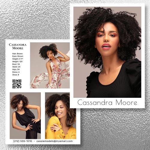 Model Actor 4 Photo Two Sided Comp QR Template