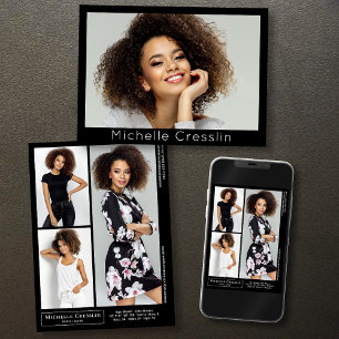 Model Actor 4 Photo Two Sided Zed Card Template