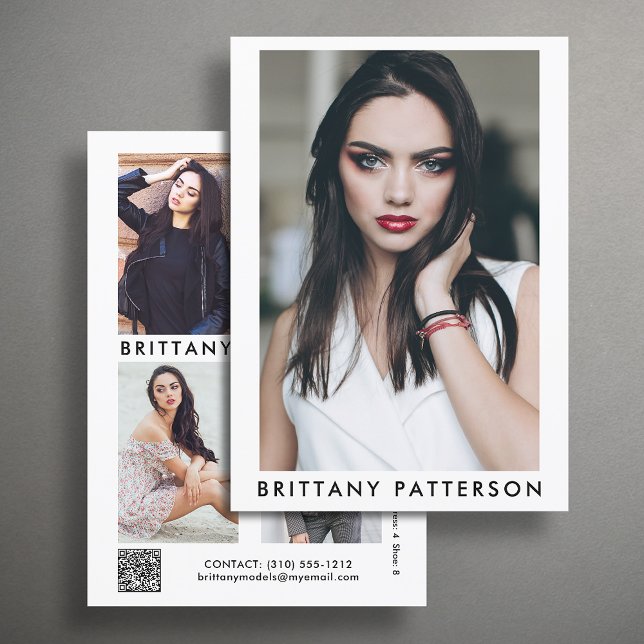 Model Actor 5x7 Comp SED Card QR 5 Photo 2 Sided (Available in high quality print or digital download for quick messaging, email or self printing.)