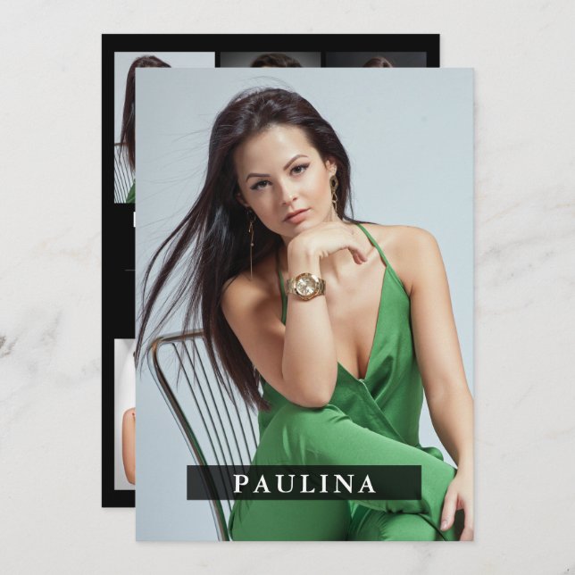 Model Actor 5x7 Comp/Zed Card 7 Photo 2 Sided (Front/Back)