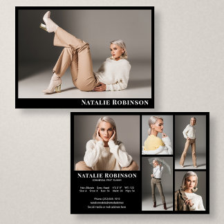 Model Actor 6 Photo Portfolio Comp Card Template