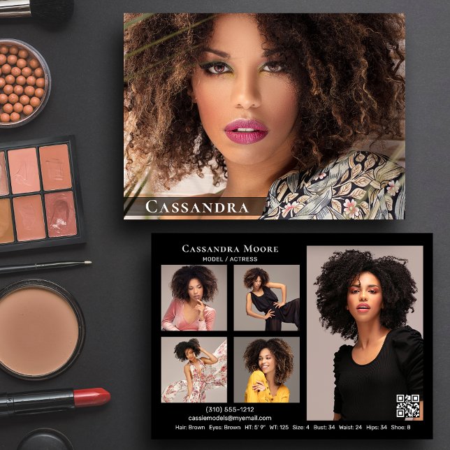 Model Actor 6 Photo Two Sided Comp Card Template (Available in high quality print or digital download for quick messaging, email or self printing.)