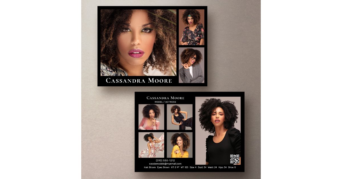 Model Actor 8 Photo Composite Card Template Zazzle Model Actor 8 Photo Composite Card Template Zazzle