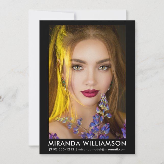 Model Actor Comp Card 1 Photo 5x7 Black (Front)