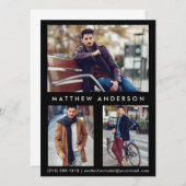 Model Actor Comp Card 3 Photo - Front Black (Front/Back)